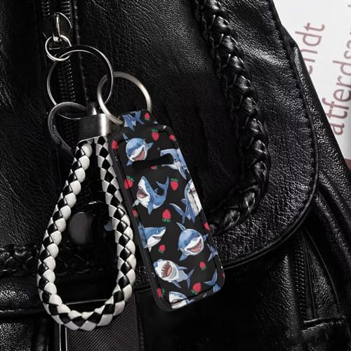 Neoprene Lipstick Holder Keychain - Portable Lip Balm Case