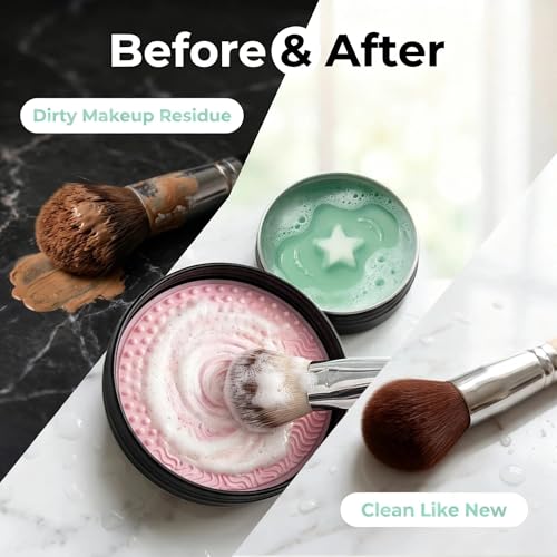 Makeup Brush Cleaner Soap with Silicone Pad | 2-in-1 Deep Clean