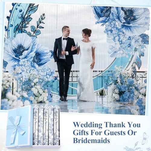 Lasnten 50 Pcs Wedding Bridal Shower Party Favors Chinoiserie Floral Nail Files Bulk Thank You for Celebrating with Us Double Sided Emery Boards for Guests Bridesmaid Bachelorette Baby Shower Party