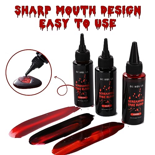 BOBISUKA Realistic Washable Fresh Fake Blood 1.76oz - SFX Makeup Kit