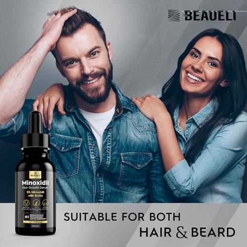 Minoxidil Hair & Beard Growth Serum 5% - Supports Thicker Hair & Beard, 3 Pack