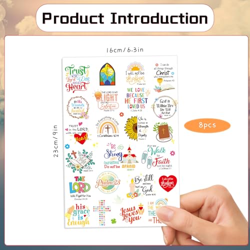 Christian Temporary Tattoo Stickers - 184 Bible Verse Designs