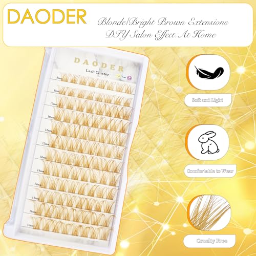 Brown Lash Clusters D Curl 8-16mm Mixed Length 96pcs