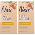 Nair Hair Remover Moisturizing Face Cream, with Sweet Almond Oil, 2OZ (Pack of 2)