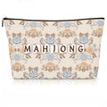 Beige Mahjong Tiles Bag with Zipper - 13x7.8 Inch for 1.2" Tiles