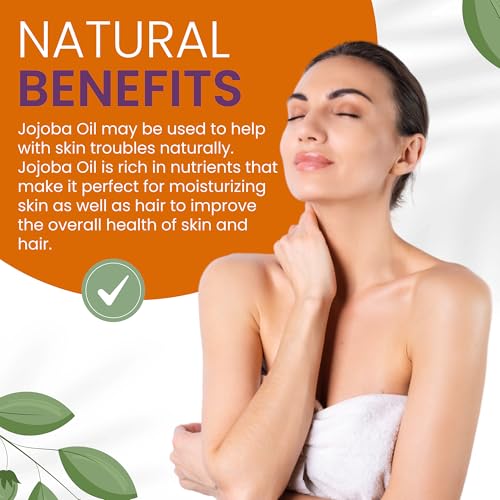 cocojojo Jojoba Oil Organic, Jojoba Oil for Hair Growth, Jojoba Oil for Skin, Jojoba Oil for Face, 100% Pure Natural, Cold Pressed, Deep Moisturizing Anti-Aging, Essential Oils - 32 Fl Oz