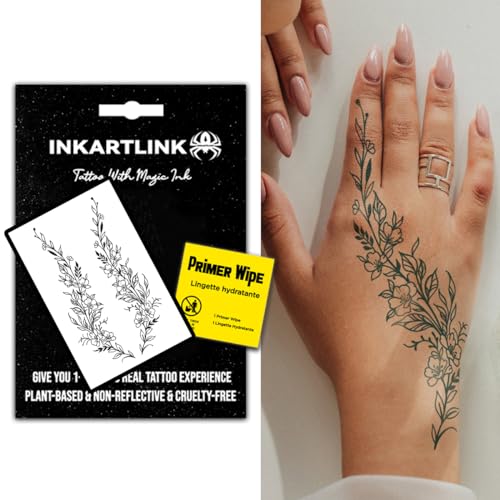 INKARTLINK Semi-Permanent Realistic Flower Tattoo - 7-14 Days