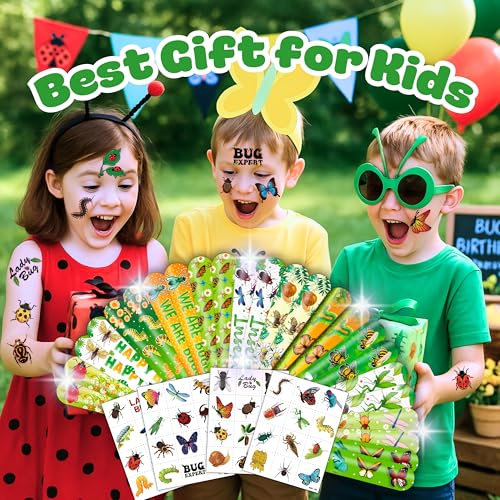 Bug Party Favors Set - 72PCS Tattoos & Slap Bracelets