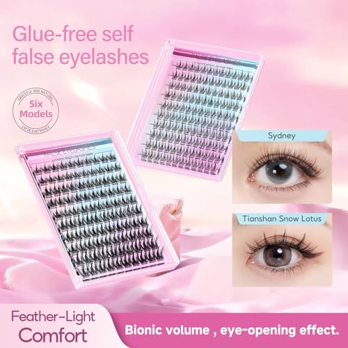 Self-Adhesive Eyelash Clusters 120PCS - Pre-Glued No Glue Needed