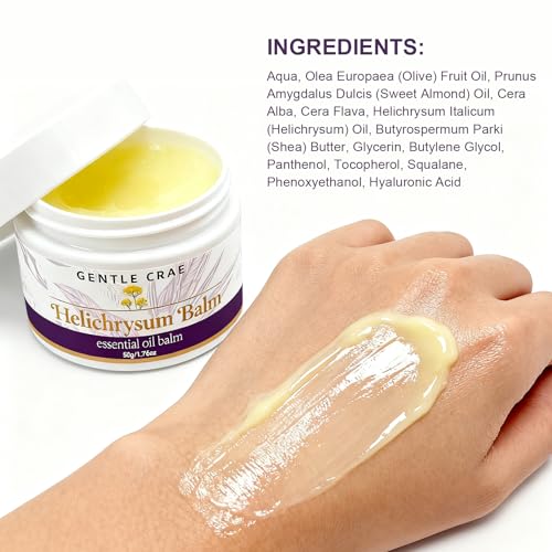Extracts Helichrysum Balm ? Moisturizing Helichrysum Essential Oil Balm, Beeswax & Almond Oil, Multipurpose Salve for Dry & Irritated Skin, Stretch Marks, Scars, Hydrating Relief, 1.76oz