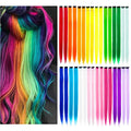 32-Pack Colored Clip-In Hair Extensions - 20 Inch Straight Synthetic