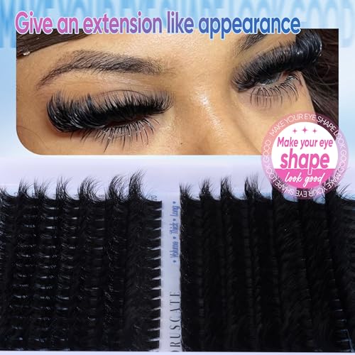 Lash Clusters 160D+260D Eyelash Clusters 12-24mm Long Lash Extension Thick Cluster Eyelash Extensions Volume Strip Mink Lashes Cluster Dramatic Full Salon Look Eyelash by CORUSCATE