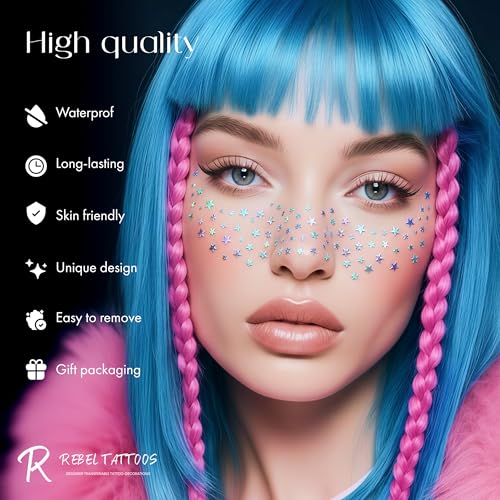 Temporary Face Tattoo Freckles - Glittery Stick-On Stickers