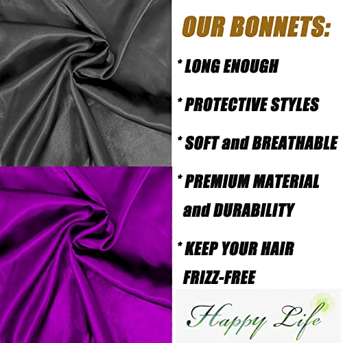 Silk Satin Bonnet for Women - 2 Pack Sleep Cap