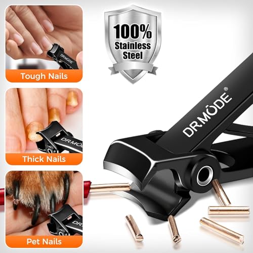 Nail Clippers for Men Thick Nails, Wide Jaw Opening Large Toenail Clippers for Seniors Thick Toenails with Catcher, Anti Splash Fingernail Clipper Nail Cutter with Catcher Long Handle