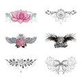 Temporary Neck Tattoos for Women 6 Pack - Realistic Fake Stickers