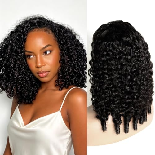 Burmese Curly Human Hair Half Wig 14" 180% Density