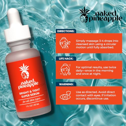 Bright and Tight Super Serum - Enzyme-Powered for Blemish Control, Skin Elasticity & Hydration - Protects Moisture Barrier - 1oz