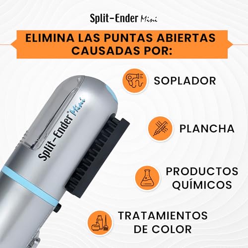 Split-Ender Mini Cordless Hair Trimmer for Damaged, Frizzy & Curly Hair - Blue / AAA Battery-Powered
