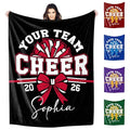 Personalized Cheerleader Blanket with Name - Soft Flannel Throw