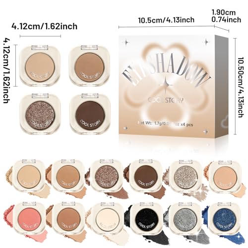 BestLand Single Pressed Eyeshadow – Matte & Shimmer, Long-Lasting