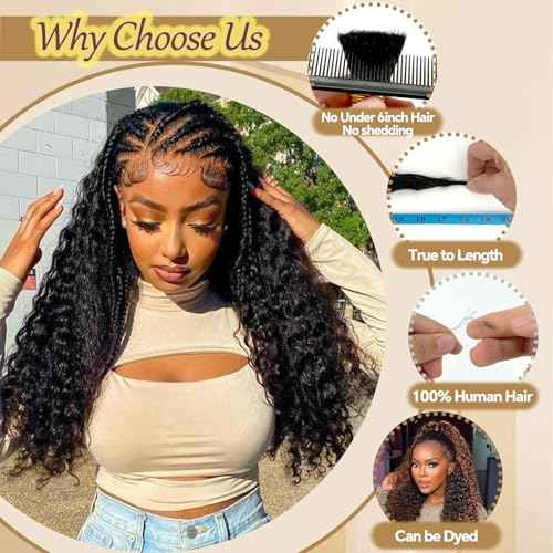 Human Braiding Hair for Boho Braids 3 Bundles 120g 20Inch Deep Wave Human Hair Braiding Hair 12A Brazilian Virgin No Weft Hair Extensions for Bohemian Knotless Braids Bulk Human Hair for Braiding