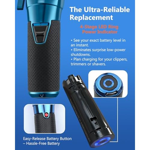 Upgraded 2500mAh Replacement Lithium-ion Battery for FXBB24,Compatible with BaBylissPRO all FXONE tools,w/LED Indicator & Quick Release Button,Long-Lasting Power for Cordless Clippers (2 Packs)