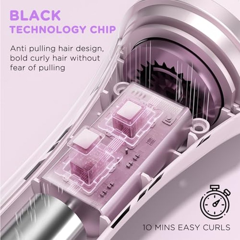 Automatic Curling Iron 1.25 Inch with Tourmaline Ceramic, 2-Way Rotation