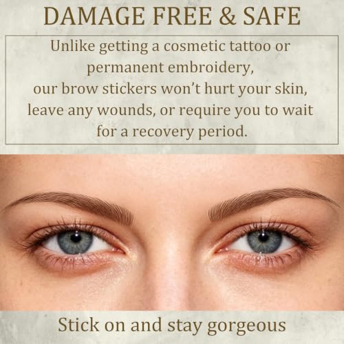 4D Waterproof Eyebrow Tattoo Stickers - 66 Pairs, 6 Sheets