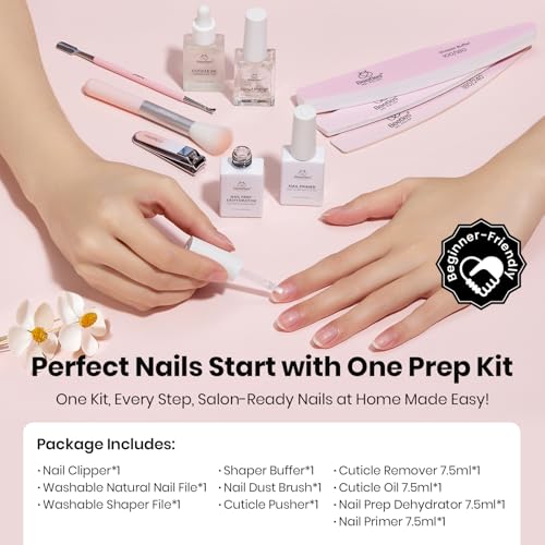 Beetles A-Clear Nail Prep Dehydrator & Primer Kit for Long-Lasting Manicure