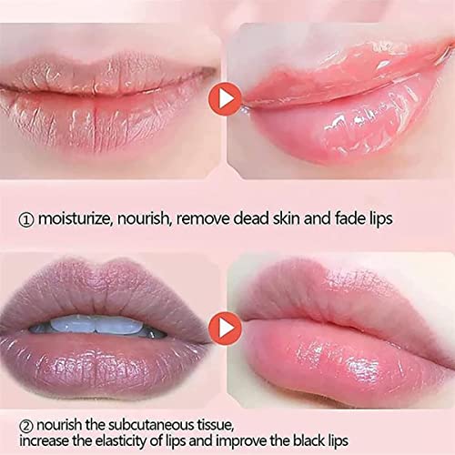 Lip Balm, Vitamin E Moisturizing Propolis Sleeping Mask, Effective Reduces Lines, Prevention of Dry and Cracked Lips Nourishing Dry Lip Care (2 Packs Strawberry & 2 Packs Honey, 1.9Oz)