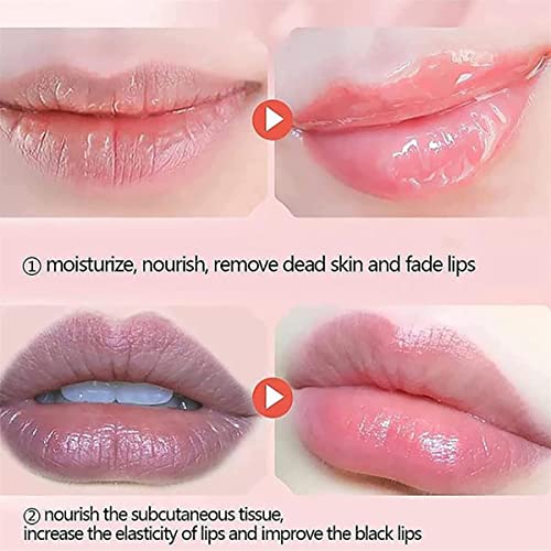 Honey Lip Balm Pot, 4 PCS Honey & Strawberry Lip Sleeping Mask Hydrating Propolis Lip Balm with Stick, Prevention Dry and Cracked Lip Scrubs Reduces Lip Wrink (2 Honey+2 Strawberry)