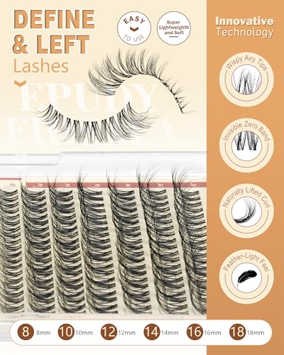 Spider Breeze D Curl Lash Clusters - Wispy 8-16mm Faux Mink