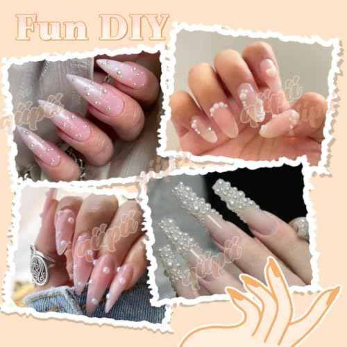 51g White Half Pearls for Crafting 4mm 5mm 6mm 8mm 10mm Mix Sizes Pure White Flatback Round Beads Charms for Nails Face Eyes Makeup Tumblers Bottles DIY Crafts Bedazzling Clothes Shoes Phones