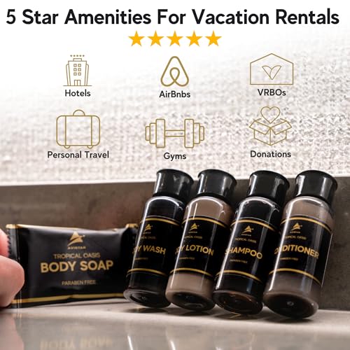 80 Piece Hotel Guest Toiletries Set including Shampoo Conditioner Body Wash & Lotion - Travel Size Bulk Supplies for Hospitality