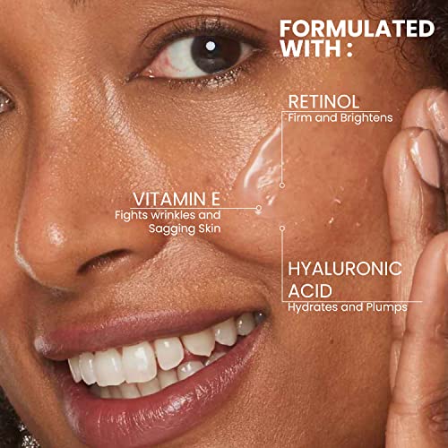 Retinol Serum 2.5% for Face Anti Aging Serum with Hyaluronic Acid to Minimize Wrinkles. Improves Sun Damaged Skin and Fades Dark Spots - Vitamin A Serum - Dermatologist Tested & MADE in USA