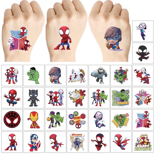 60 Temporary Tattoos for Kids - 30 Designs, Party Favors