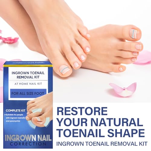 Ingrown Toenail Treatment-Patch(10pcs), Ingrown Toenail Corrector(Titanium Alloy), Ingrown Toenail Removal Kit, Cuttable Applicable for Any Nail Size, Nail Repair for Finger and Foot, Reusable