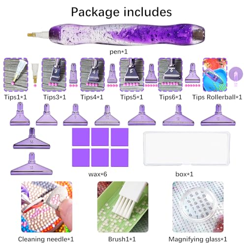 5D Diamond Painting Pen Kit 26-Piece with 15 Nibs & Accessories