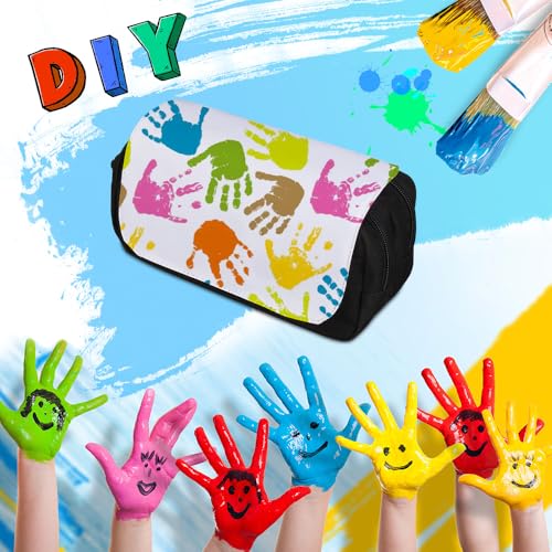 10 PCS Sublimation Printable Blank Pencil Case Pen Bag Multi-purpose Cosmetic Bag with Zipper DIY Craft Canvas Zipper Pouch Blank Makeup Bags Bulk Travel Toiletry Bag for Storage