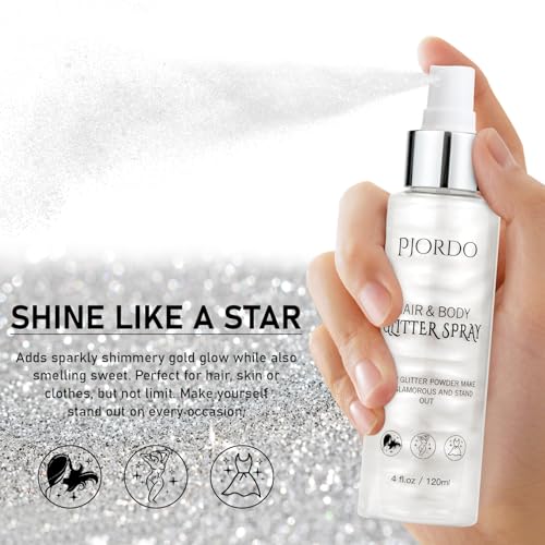 Silver Glitter Spray for Body, Hair & Clothes – 4oz