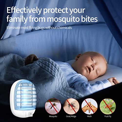 NYATNO Indoor Bug Zappers, Fly Traps for Indoors, Insect Traps for Home Mosquito Killer & Mosquitoes Trap with Blue Lights for Kids & Pets, Home, Kitchen, Bedroom, Baby Room, Office (2 Packs)