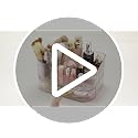 Delamu Rotating Makeup Organizer countertop, Brush Holder for Vanity,