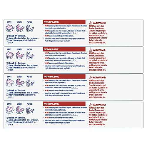 Fixodent Control Denture Adhesive Cream Plus Scope Flavor, 2 Oz (Pack of 4)