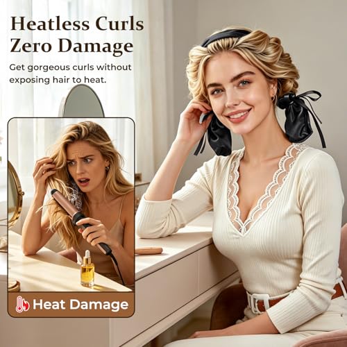 No-Heat Hair Curlers for Bouncy Waves, Sleep in Curlers, Heat-Free Styling