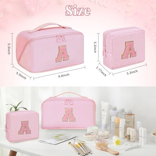 Personalized Makeup Bag Set, 2-Pc Large Capacity Travel Organizer
