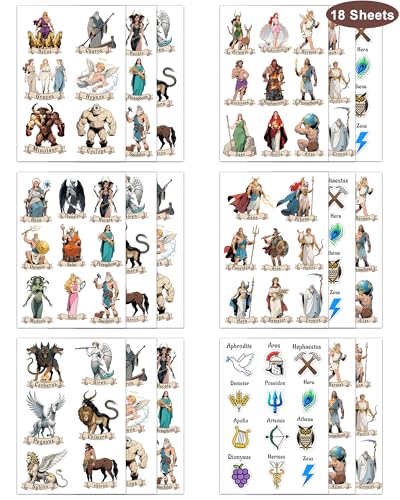 150Pc Greek Mythology Temporary Tattoos - Kids Safe