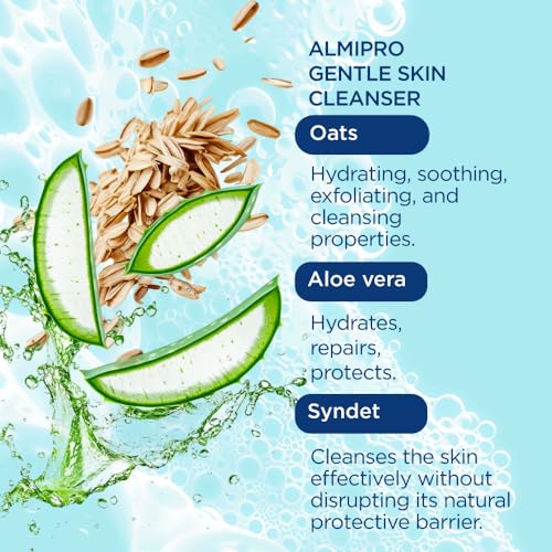 almipro Face & Body Cleanser Bar ? Soap-Free Syndet with Oatmeal & Aloe Vera for Delicate Skin ? Gentle Wash Bar for All Skin Types ? 3.5 oz Bars, Pack of 3