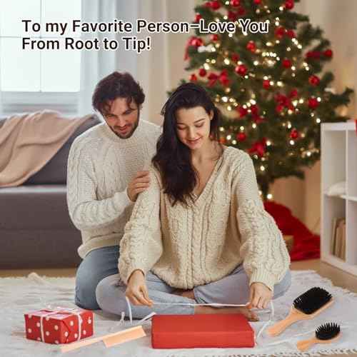 URTHEONE 100% Pure Boar Bristle Hair Brush - Mini Travel Size Wooden Brush for Shine, Frizz Control & Scalp Massage, Natural Pocket Hairbrush for Women Men Kids, Portable for Purse Car Office