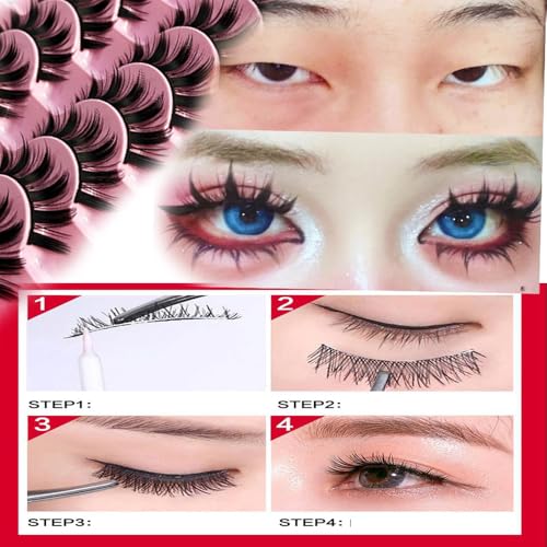 10 Pairs 6D Silk Lashes - Fluffy 3D Mink Eyelashes Handmade